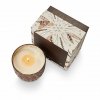 Świeca ILLUME Woodfire Crackle Glass Candle w szklanym naczyniu o pękającej strukturze
